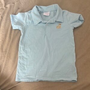 Stitchy Fish dog Polo Style Shirt Blue Size 6